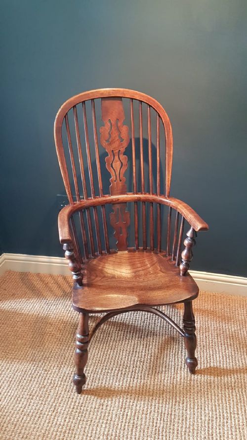 Early Victorian Ash High Back Windsor Chair
