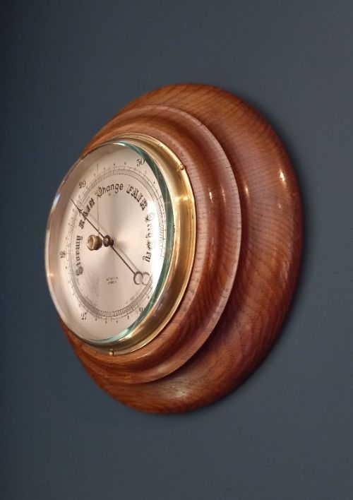 Antique Polished Oak Aitchinson of London Barometer