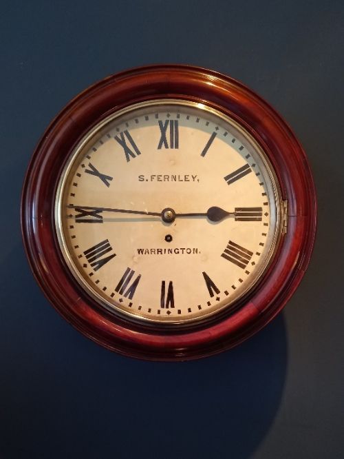 Mid Victorian Mahogany Warrington Fusee Wall Clock