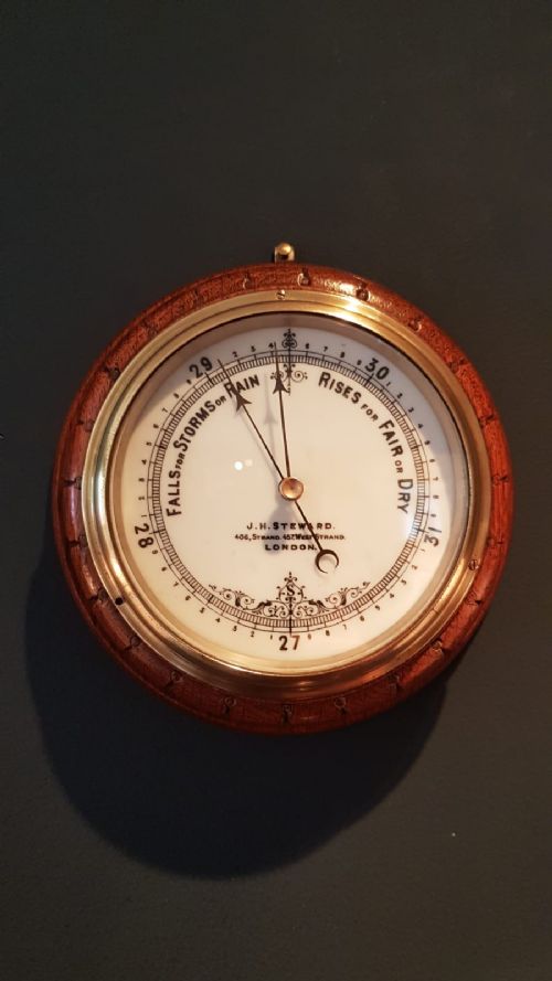 Antique Oak Steward of London Barometer