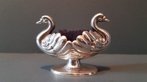 Victorian Double Head Swan Pin Cushion