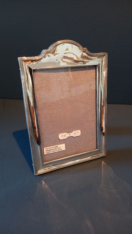 George V Period Silver Shaped Top Photo Frame