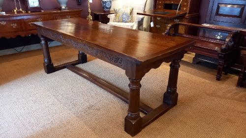 George III Period Oak Planked Top Refectory Table