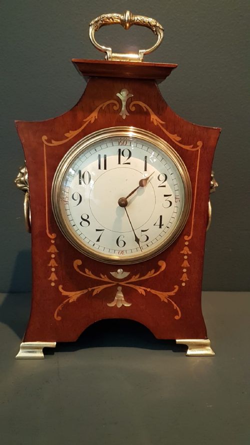 Fine Quality Flared Side Inlaid Mantel Clock