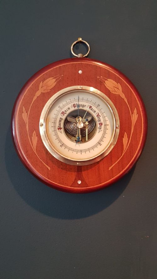 Quality Edwardian Inlaid Mahogany Barometer