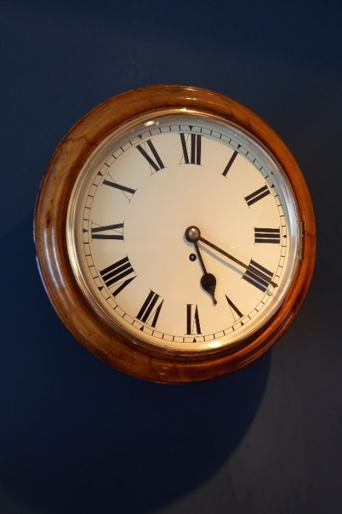 Antique Figured Walnut Single Fusee Wall Clock
