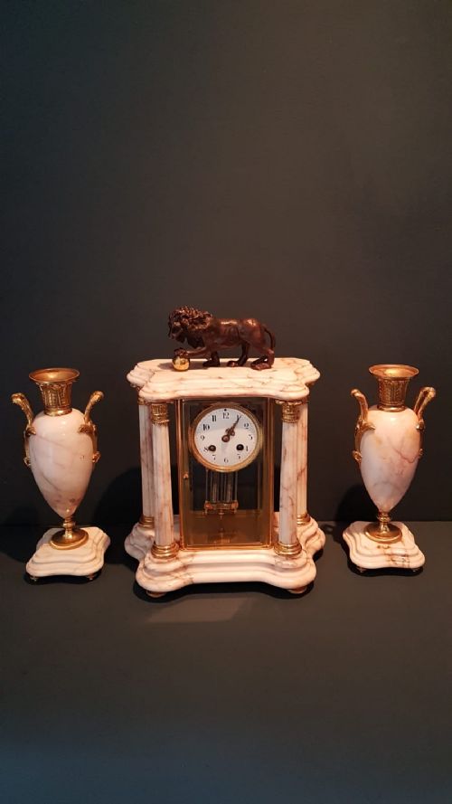 Fine Quality Victorian Three Piece Clock Garniture