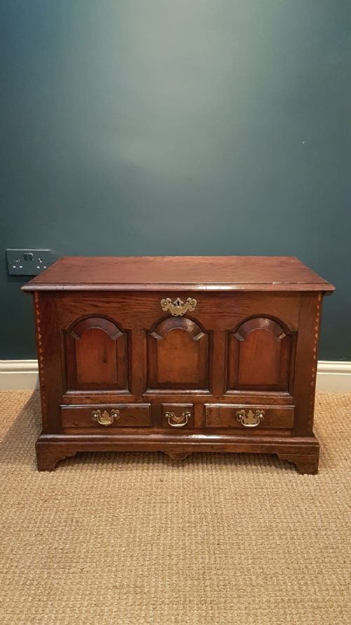 Outstanding George II Oak Coffer Bach