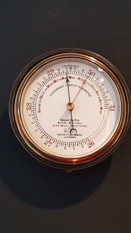 Antique Negretti & Zambra Rnli Fisherman's Barometer