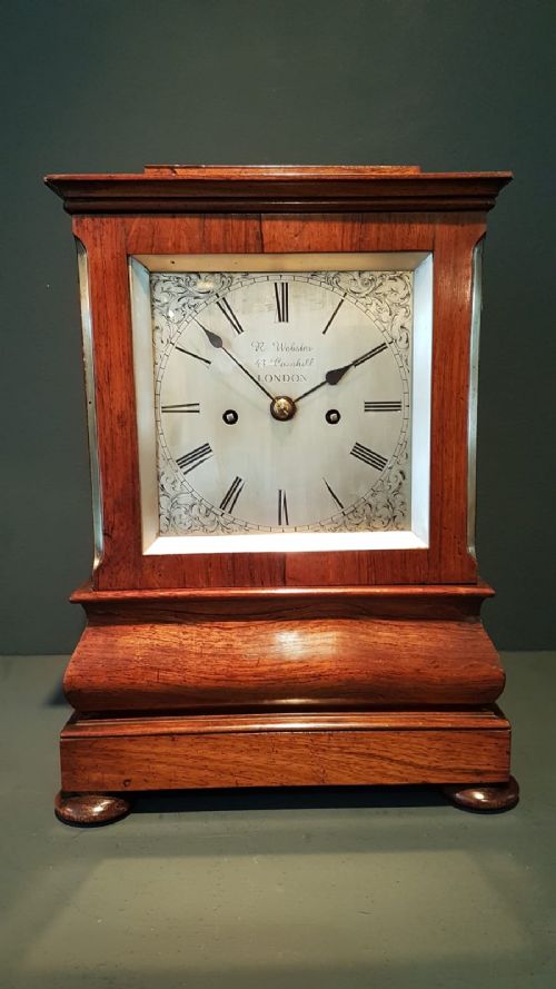 Fine Regency Rosewood Double Fusse Bracket Clock
