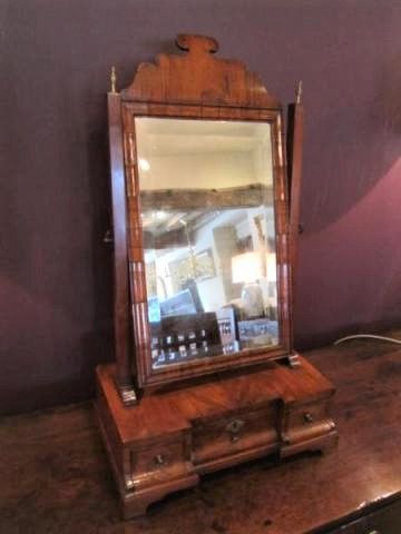 George II Period Figured Walnut Toilet Mirror