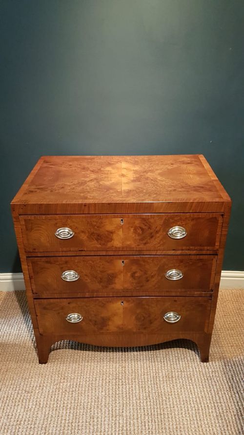 Fine Antique Small Burr Walnut Chest of Drawers