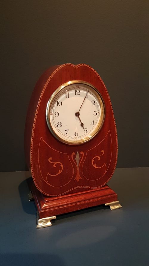 Fine Quality Inlaid Mahogany Mantel Clock