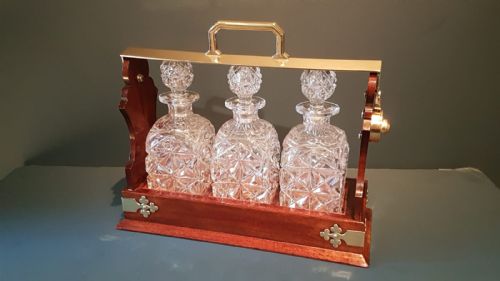 Victorian Mahogany and Cut Crystal Tantalus