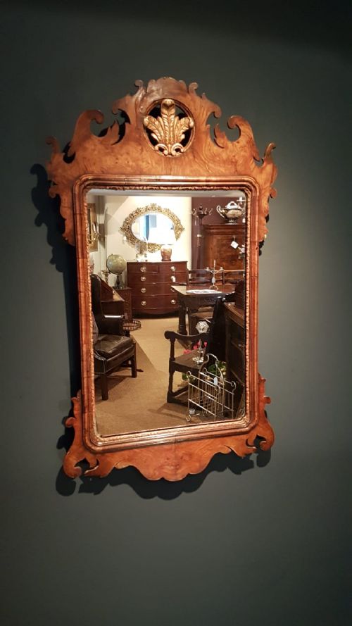 George III Style Pollard Oak Mirror