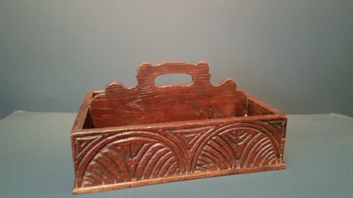 George III Oak Carved Cutlery Tray
