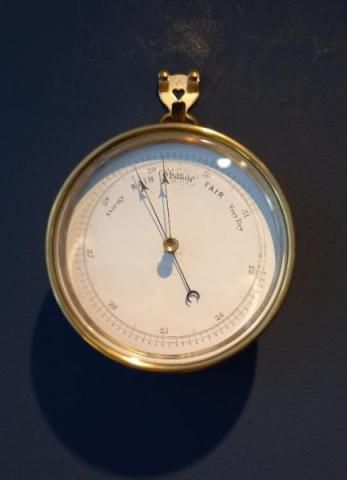 Antique Polished Brass Marine Barometer
