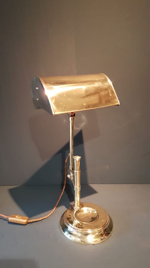Edwardian Solid Brass Adjustable Desk Lamp