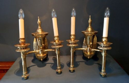Superb Pair of Antique Double Wall Lights
