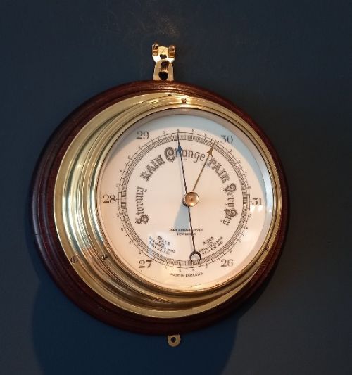 Large Antique Bulkhead Barker of London Marine Barometer