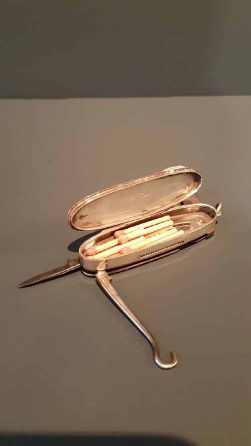 Unusual Silver Vesta and Pen Knife