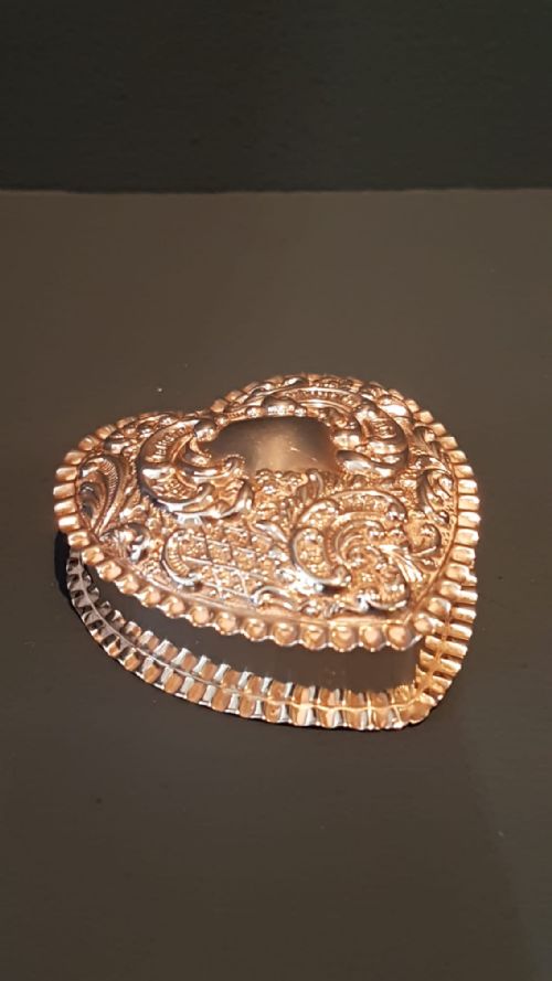 Antique Silver Heart Shaped Ring Box