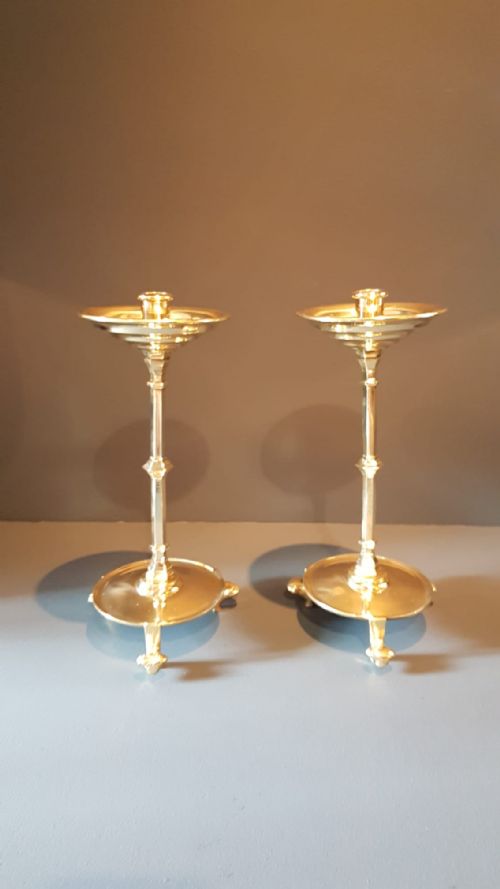 Pair of Edwardian Brass Candlesticks
