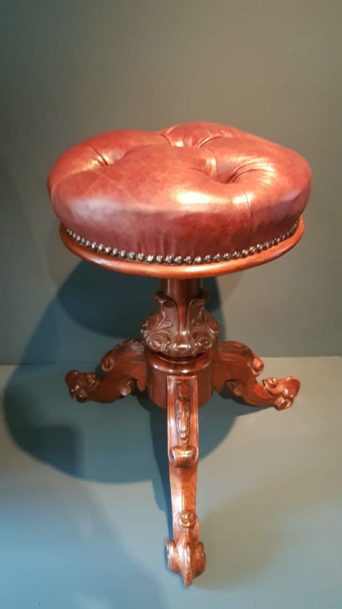 Mid Victorian Rosewood Rise and Fall Stool