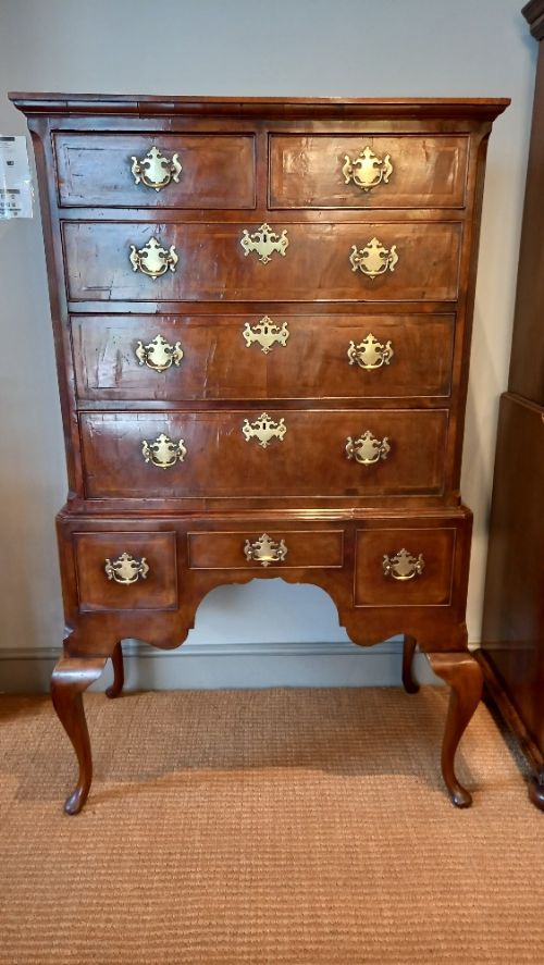 Fine George II Period Figured Walnut Chest on Stand