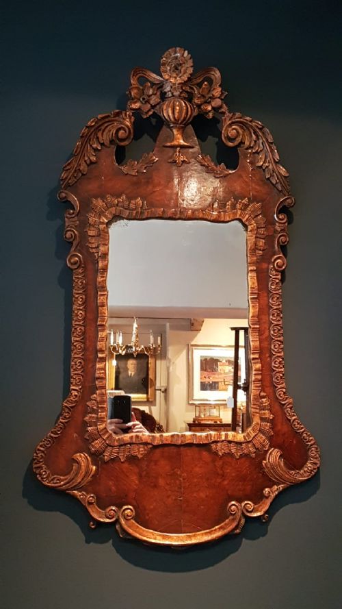 Decorative Victorian Walnut Mirror