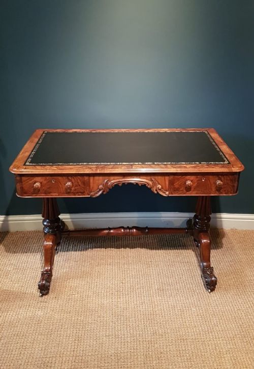Victorian Figured Walnut Writing Table