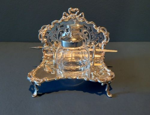 Edwardian Period Silver Pen & Ink Stand