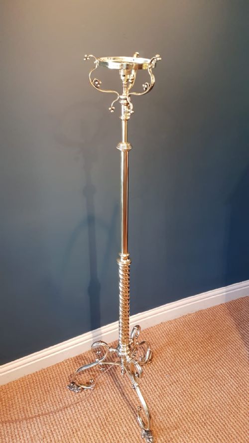Antique Brass Rise and Fall Lamp Standard