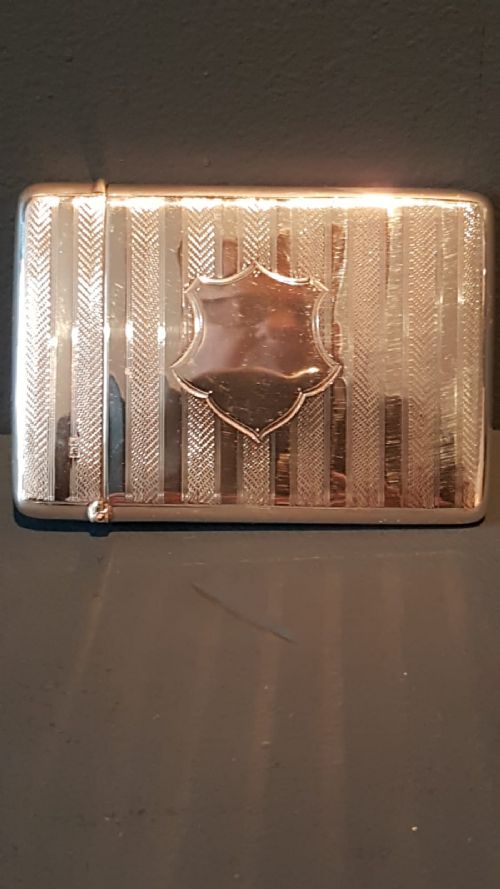 Antique Silver Engine Turned Card Case