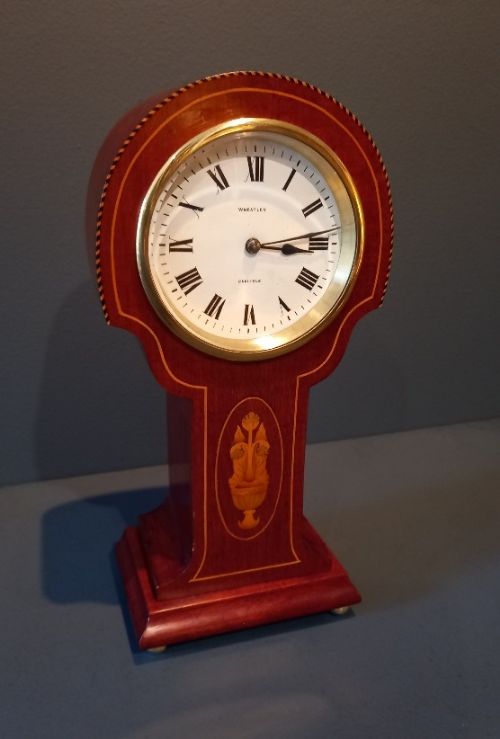 Art Nouveau Inlaid Oval Panel Mantel Clock