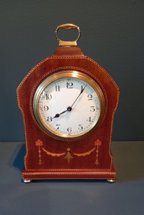 Superb Antique Sheraton Inlaid Mantel Clock