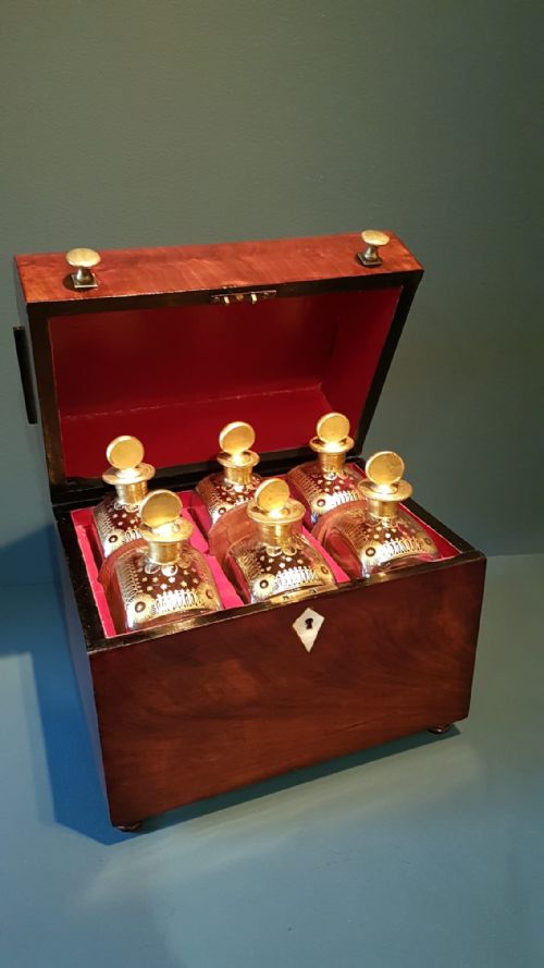 Early Victorian Mahogany Tantalus Box
