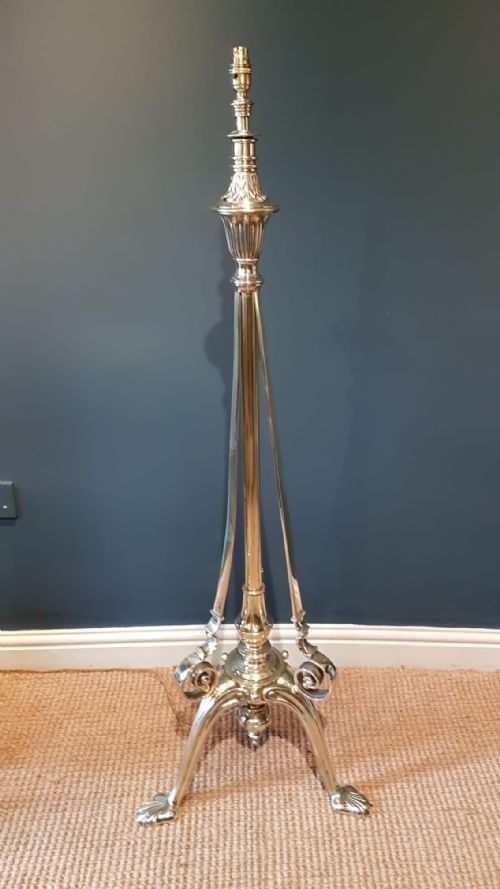 Victorian Brass Rise and Fall Lamp Standard