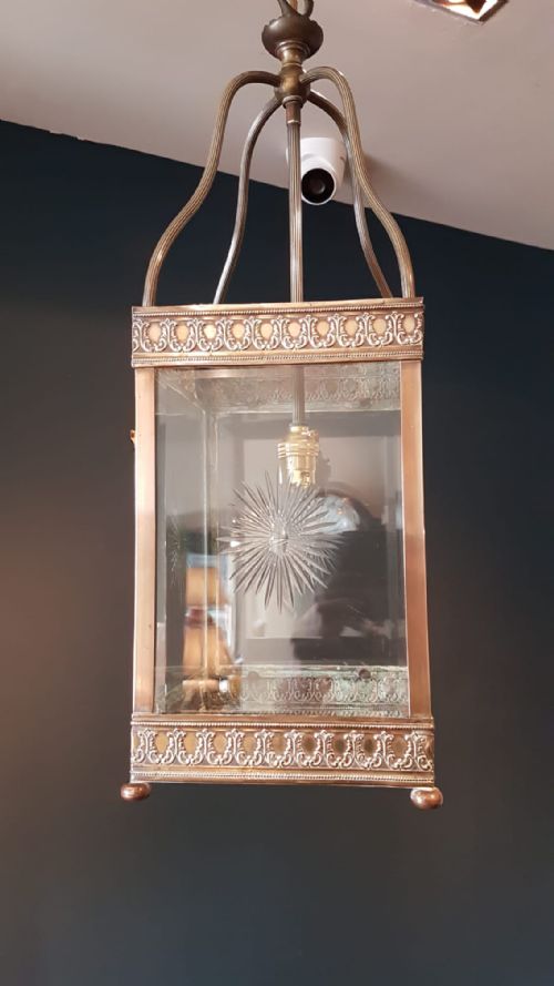 Edwardian Brass Framed Lantern