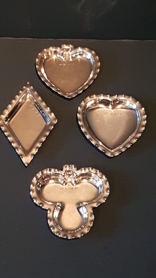 Set of 4 Victorian Silver Bridge Dishes