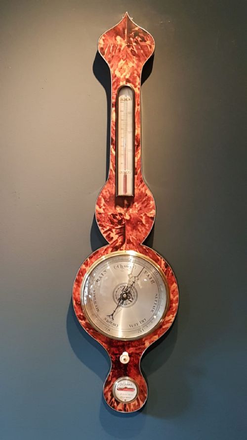 Superb Victorian Tortoise Shell Banjo Barometer
