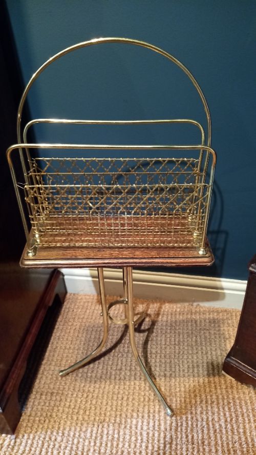 Brass & Oak Revolving Magazine Rack