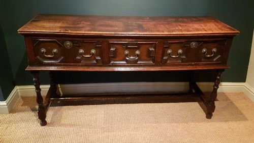 Early Geometric Moulded Front Three Drawer Dresser