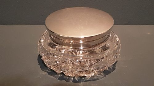 Silver Topped and Cut Crystal Table Jar