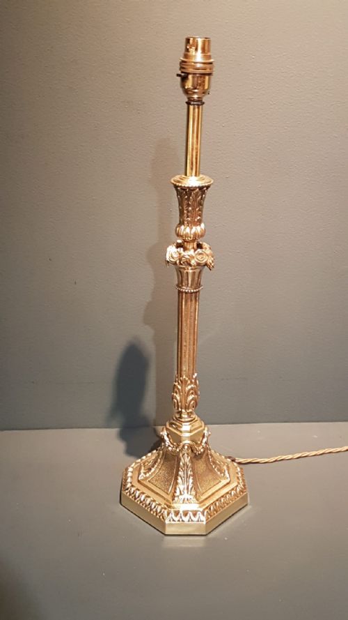 Superb Edwardian Cast Brass Table Lamp