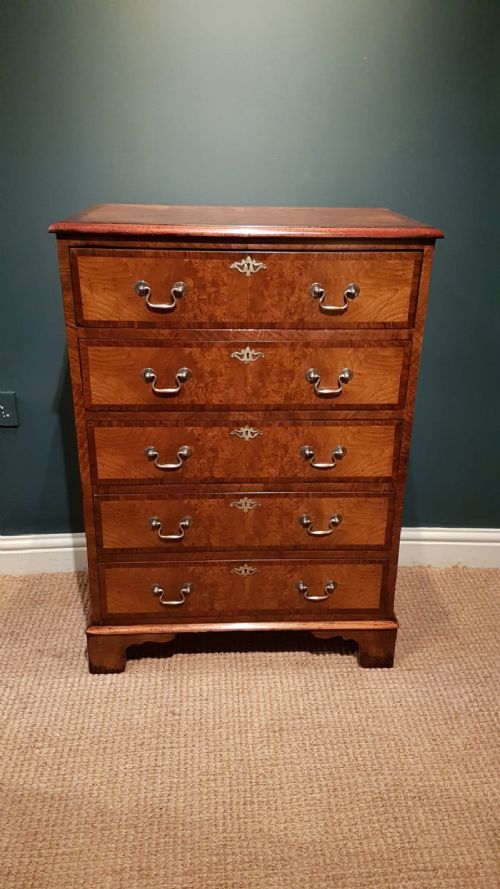 Edwardian Burr Walnut Tallboy Chest