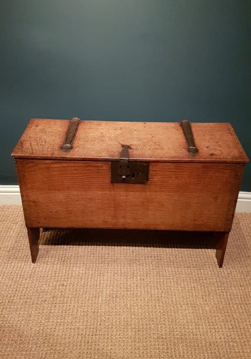 Small Georgian Oak Six Plank Coffer