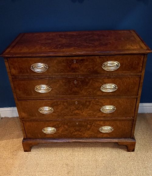 Fine George III Period Burr Walnut Chest of Drawers