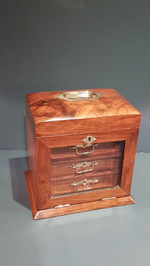 Immaculate Victorian Walnut Jewellery Box