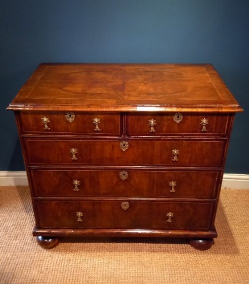 George I Period Figured Walnut Inlaid Chest